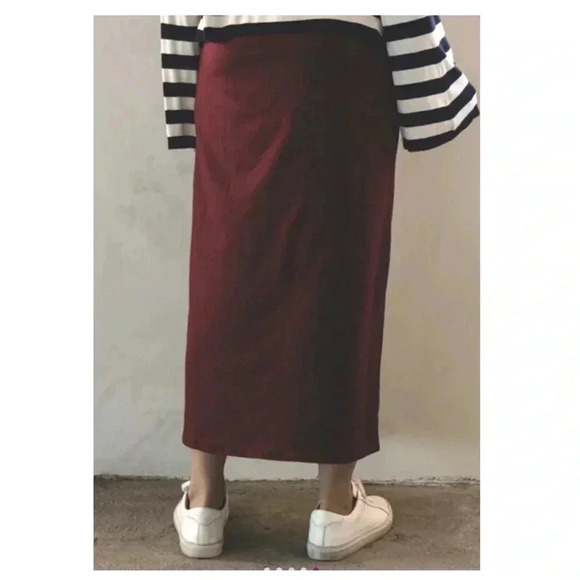 🆕Hippie Chic Raisin Side-Slit Maxi Skirt Burgandy M🆕 - Picture 2 of 12
